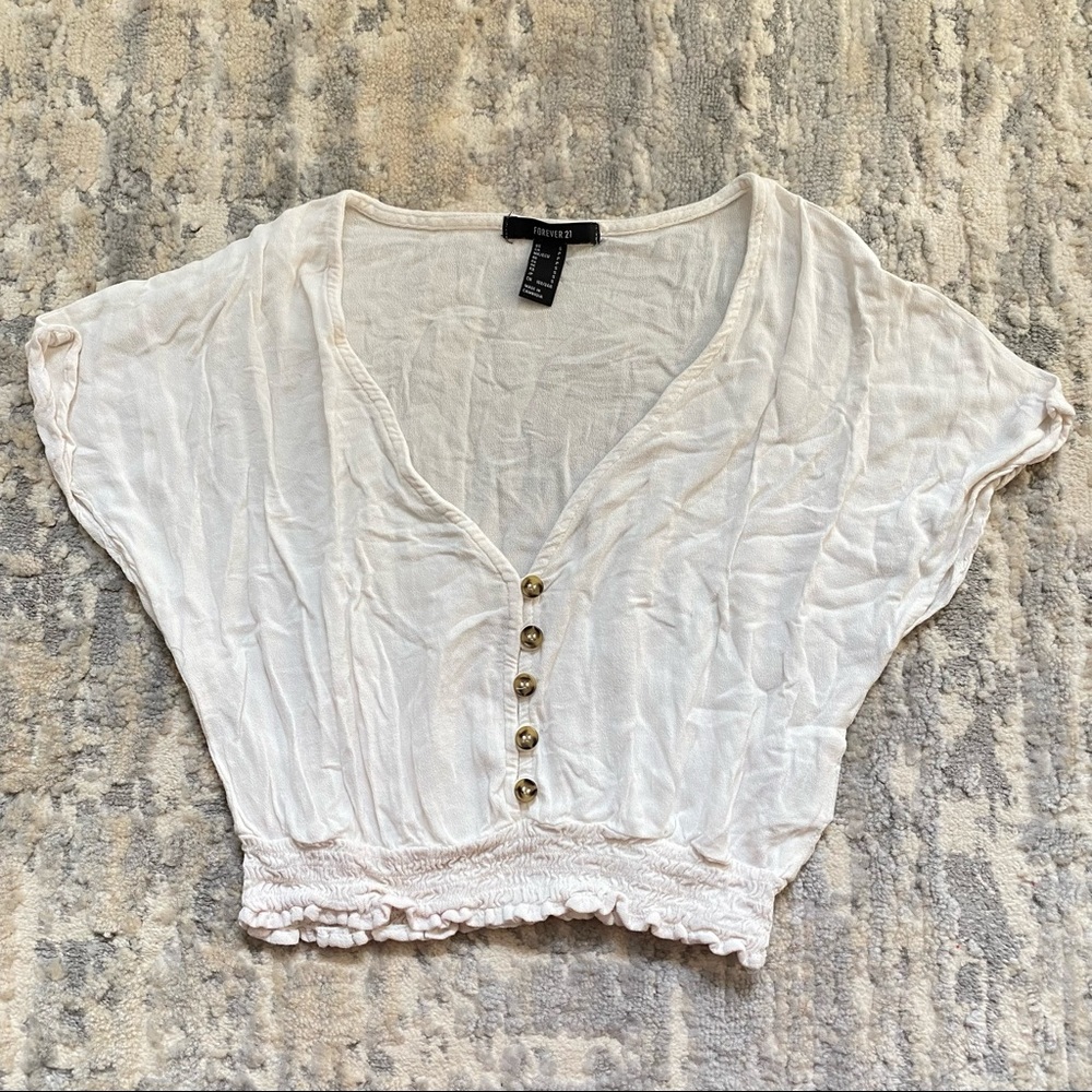 Forever 21 White flowy top, good for coverup over bathing suit!